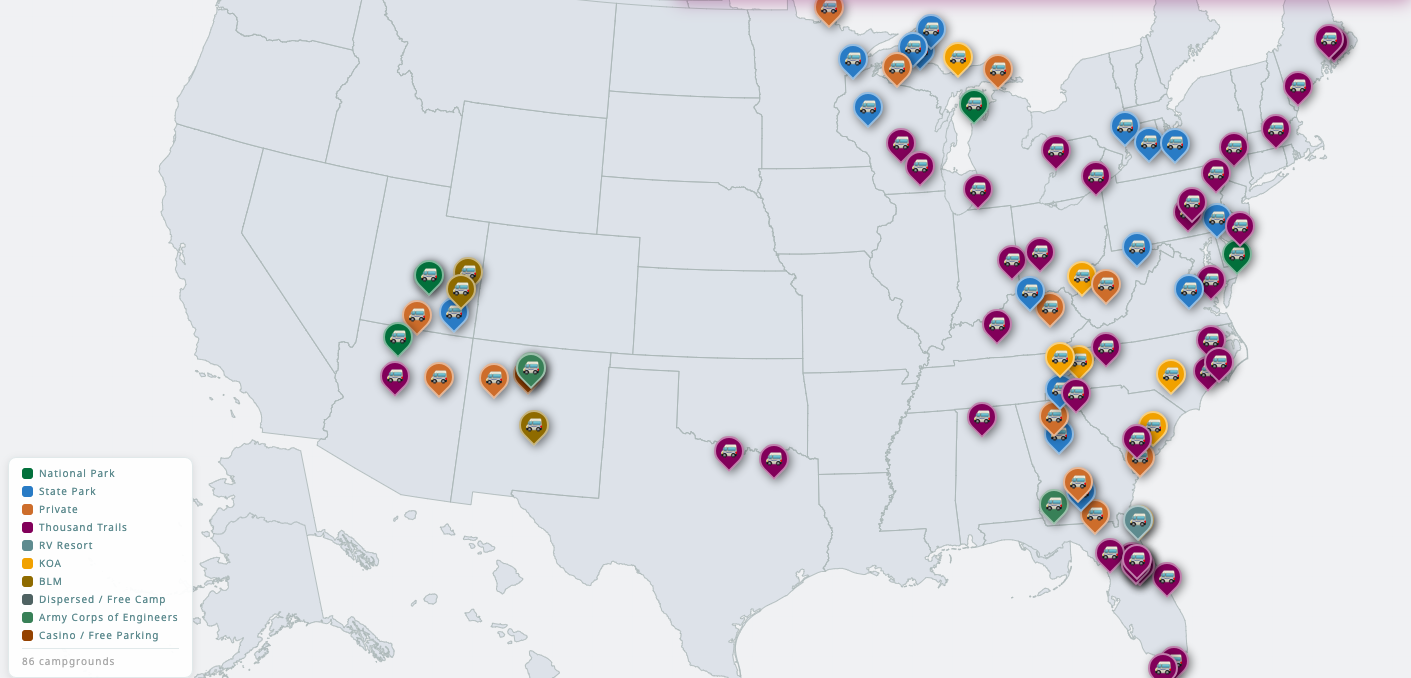 Interactive Campground Map preview