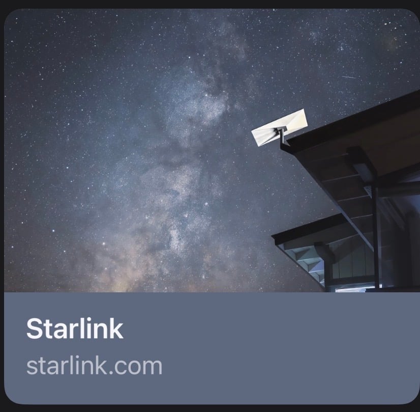 Starlink dish set up at Nancy's RV
