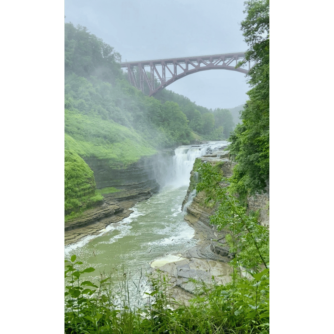 Letchworth State Park Upper Falls and Railroad Trestle