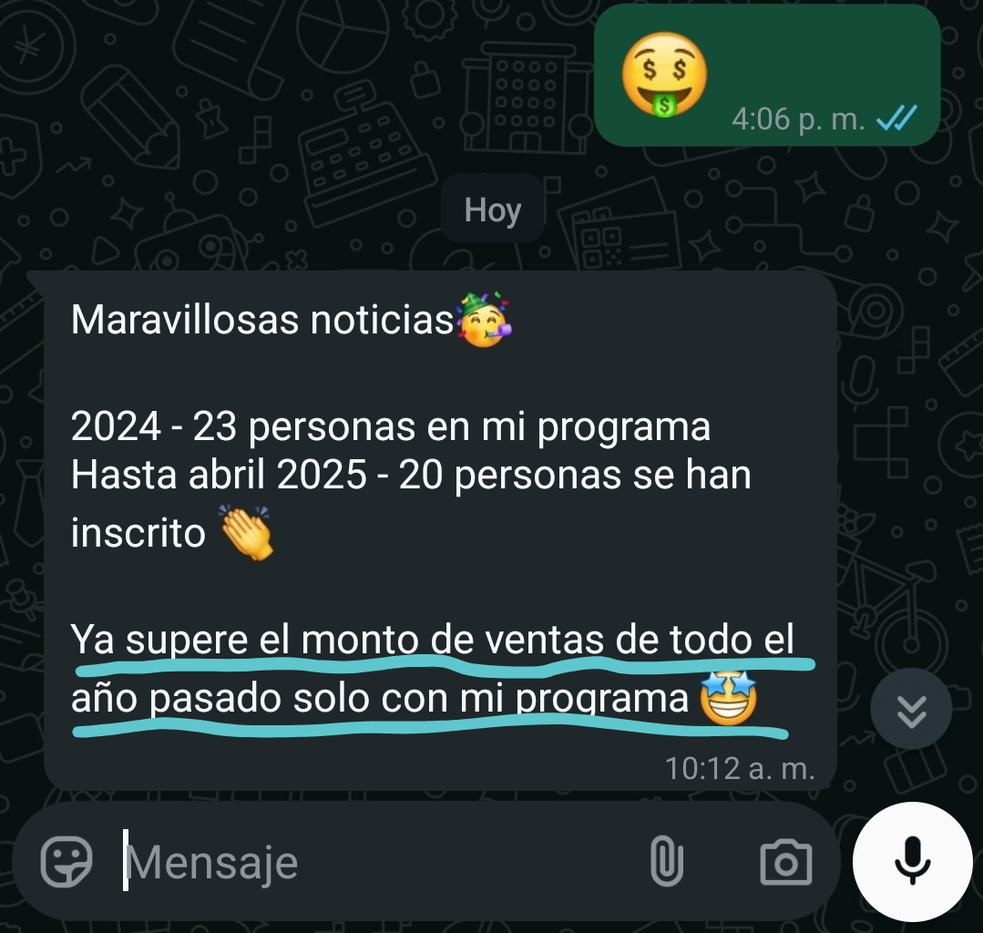 Mensaje de Liz: ya superamos las ventas del año pasado