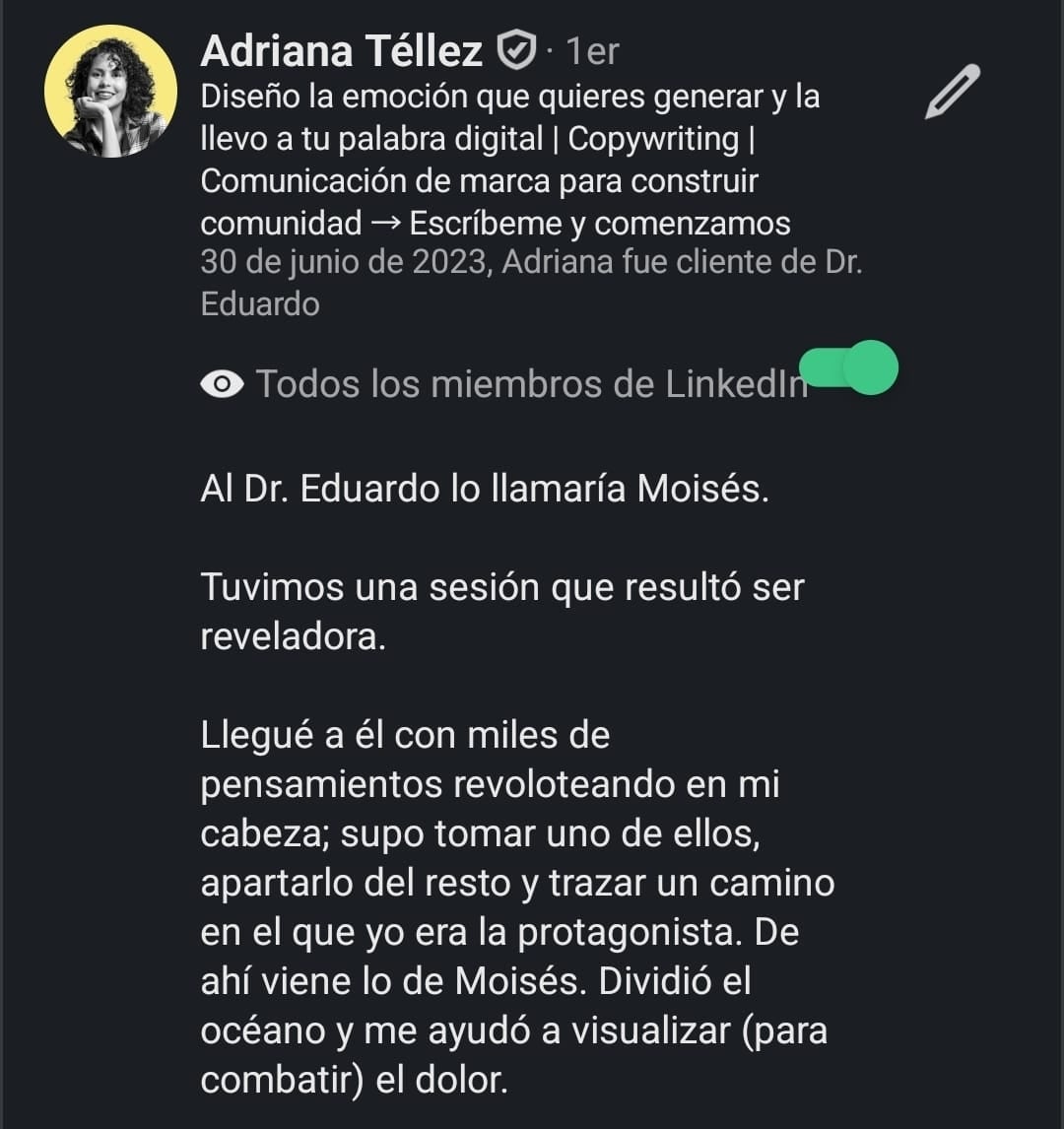 Recomendación de LinkedIn