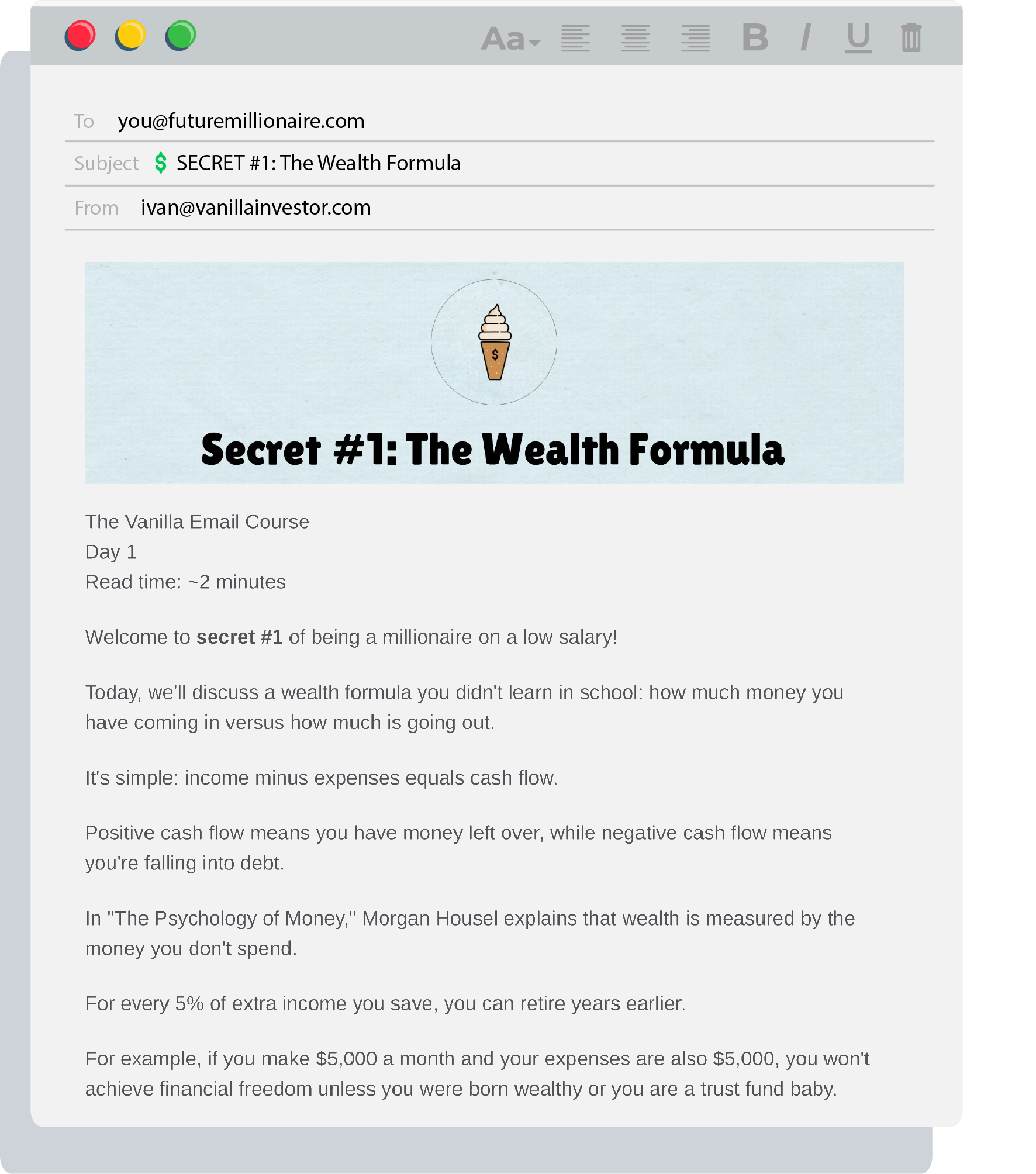 Vanilla Investor Email Course