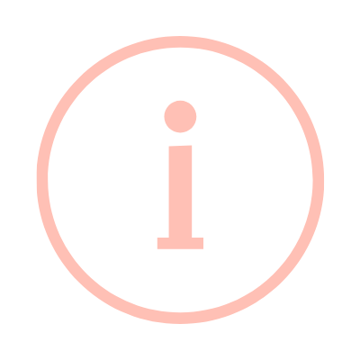 Information Icon: Pink on white background