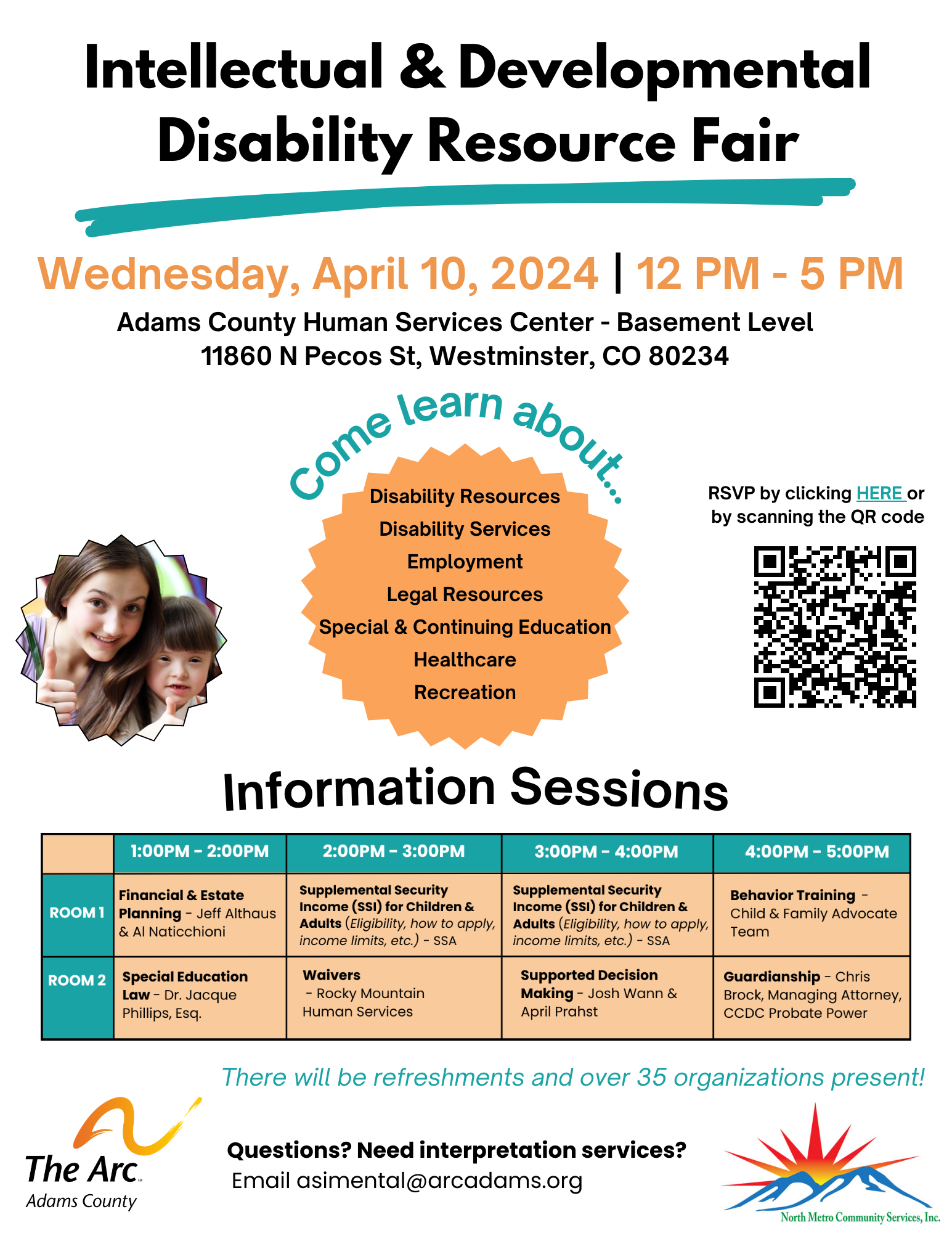 disability resource fair. more information? call 720 736 7730