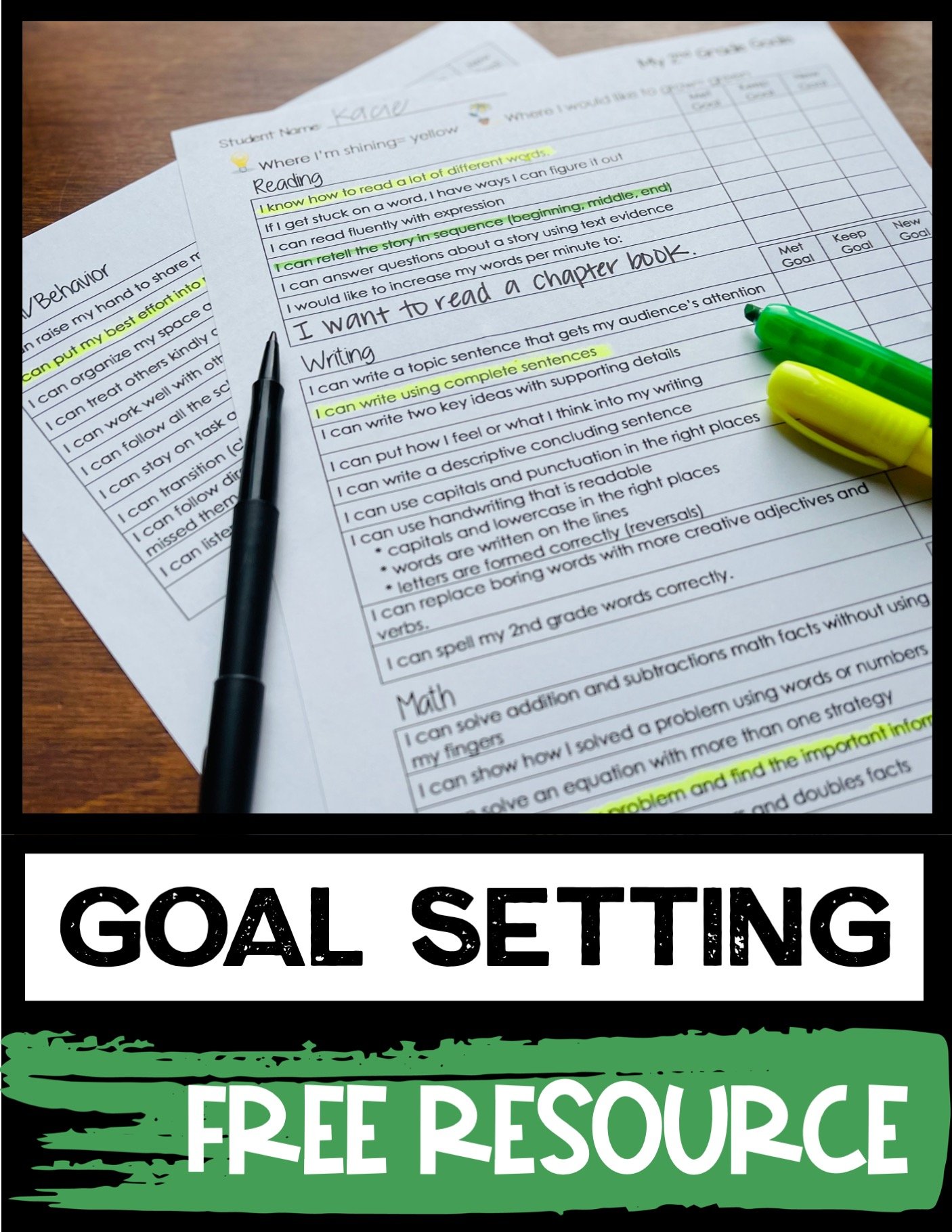 Free Student Goal Setting Worksheet