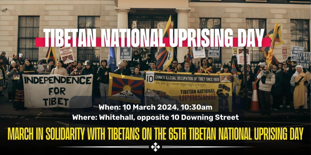 10 March: London protest for Tibetan National Uprising Day of 1959