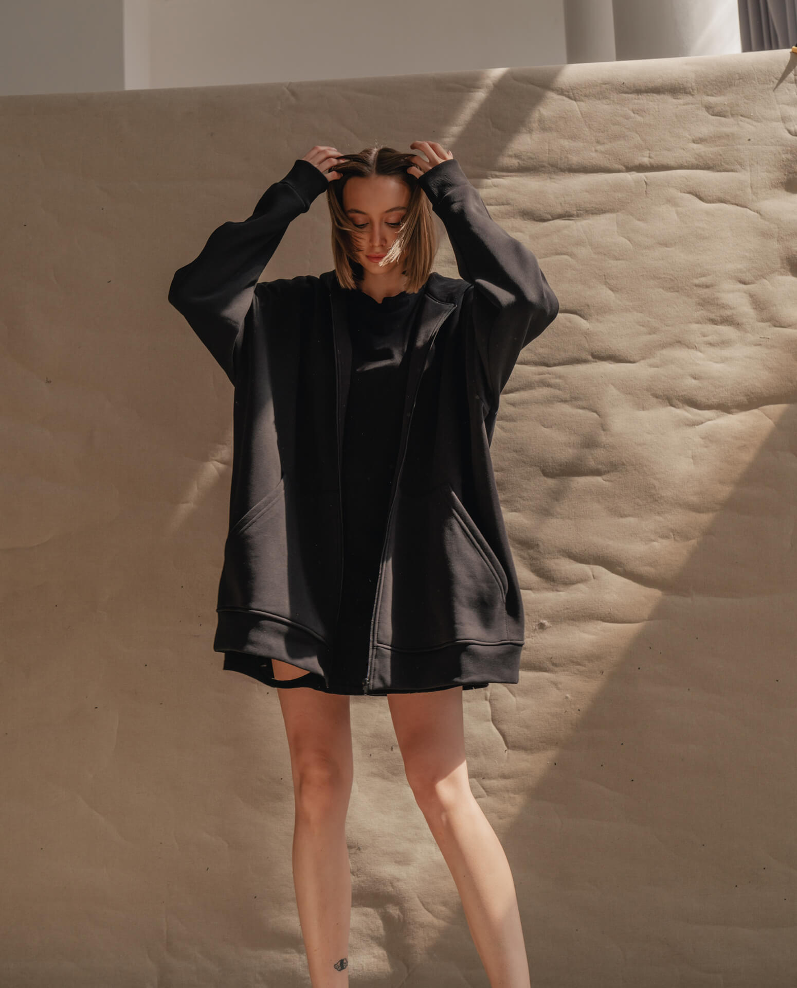 Rozpinana bluza oversize Pirate Black