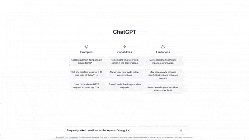 generate the frequently asked questions with chatgpt