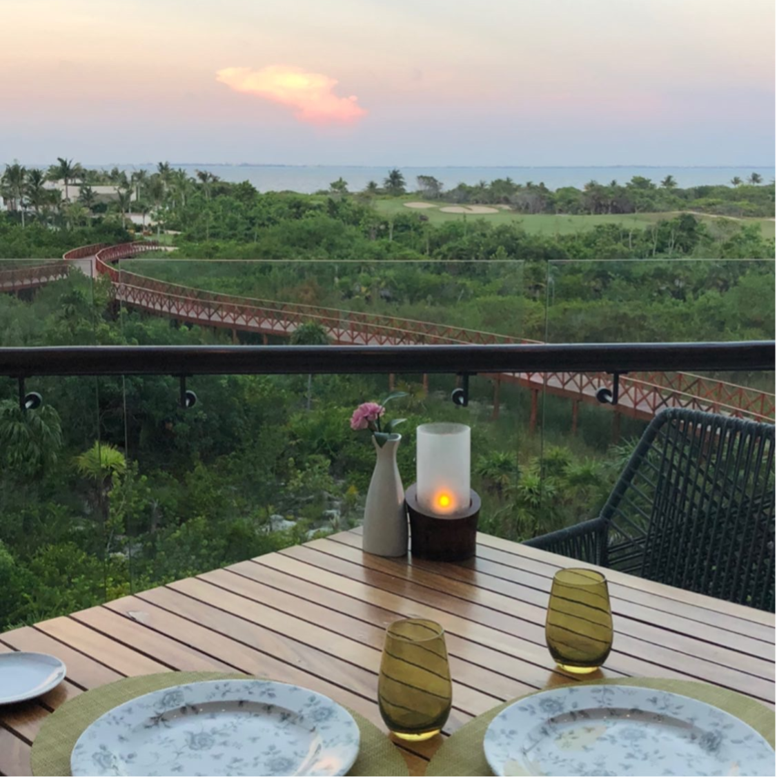 All-inclusive resort dining experience with ocean views.