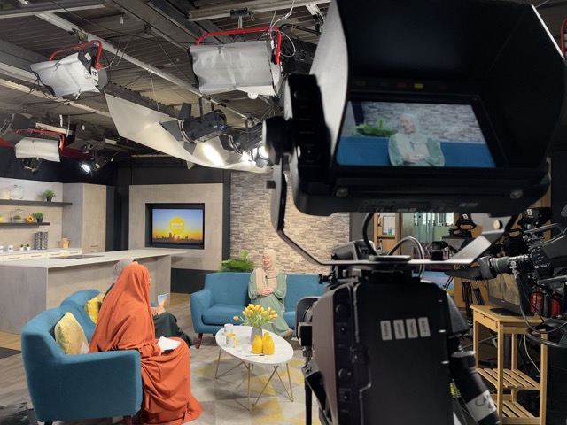 Hanane being interviewed live on Salaam Britain TV show