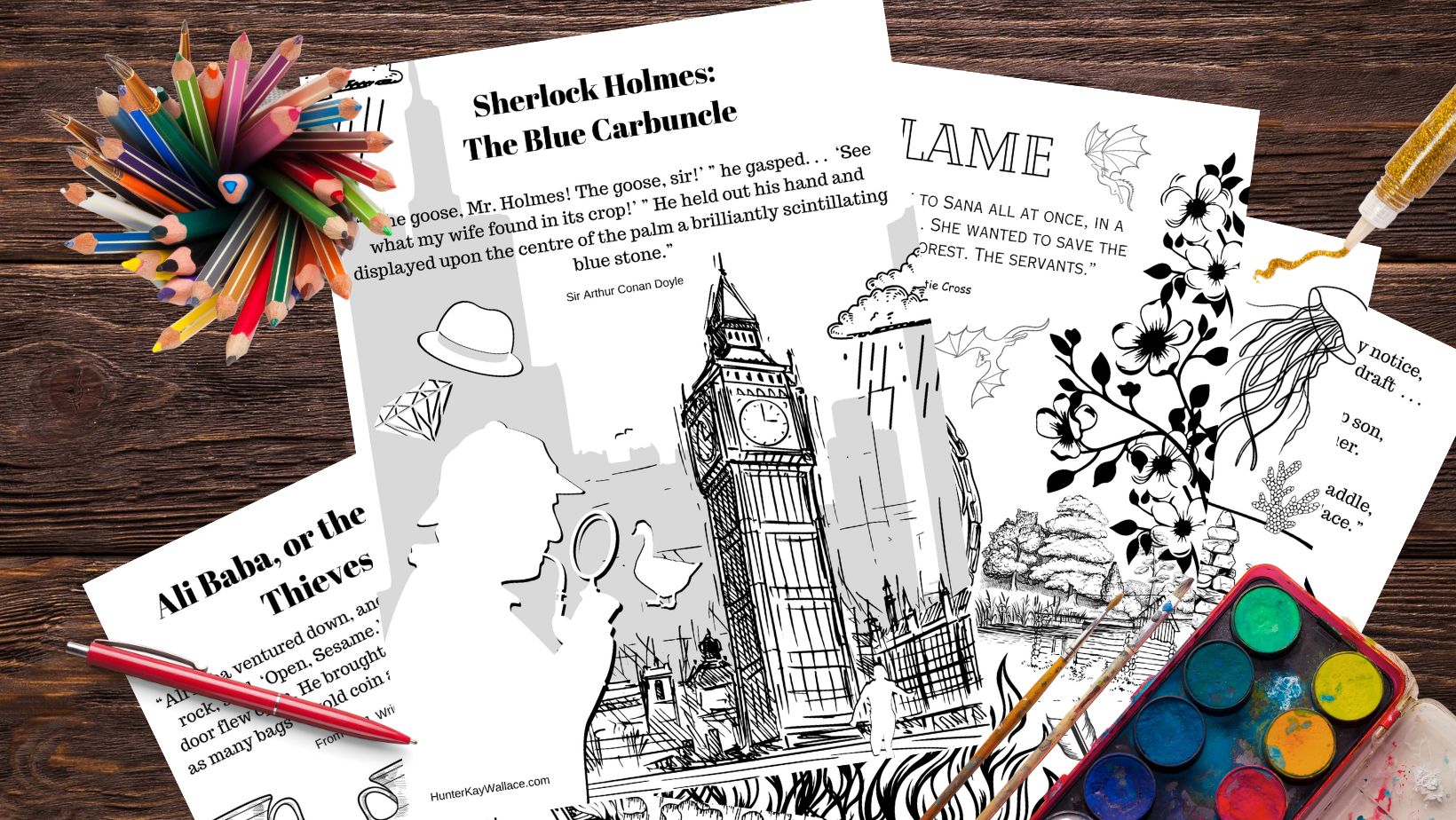 Sherlock Holmes: The Adventure of the Blue Carbuncle Coloring Page