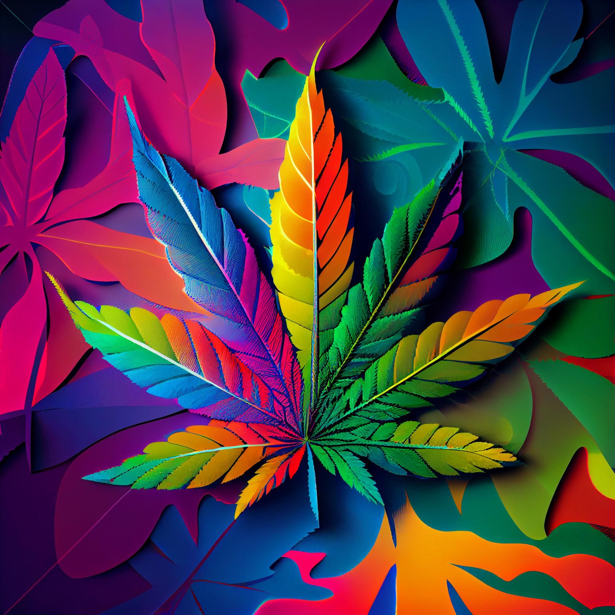 Kolorowy liśc konopi