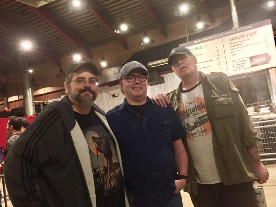 Dan Brereton, James O’Barr, and Cullen Bunn at a BBQ joint in Texas, circa… 2018.