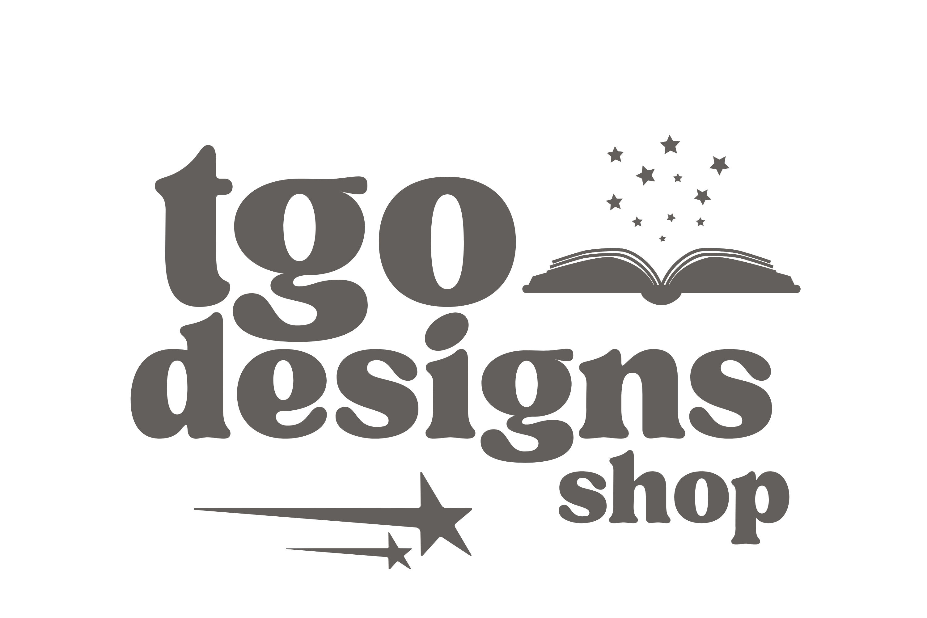 TGO Designs Logo, coffee cup with hearts and steam, purple and dark teal colors