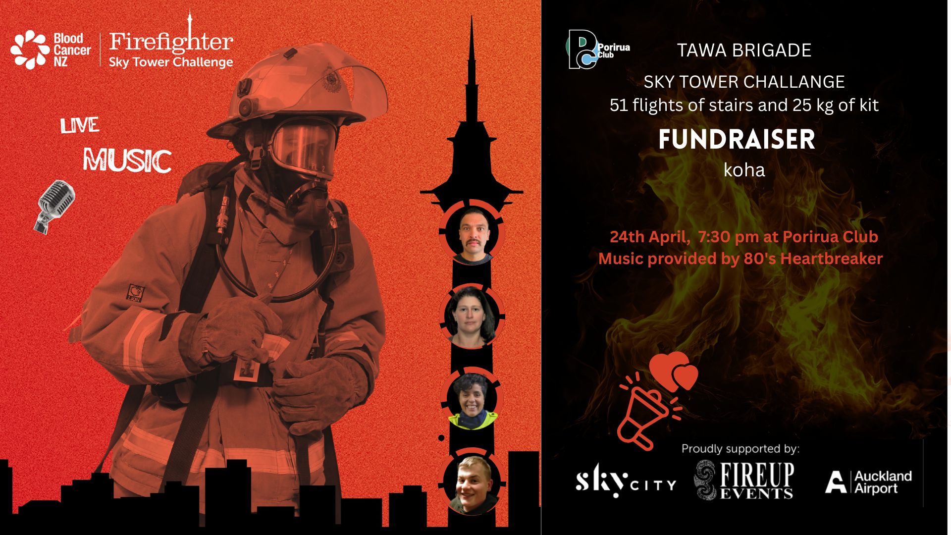 TAWA BRIGADE SKY TOWER CHALLENGE FUNDRAISER WITH LIVE MUSIC