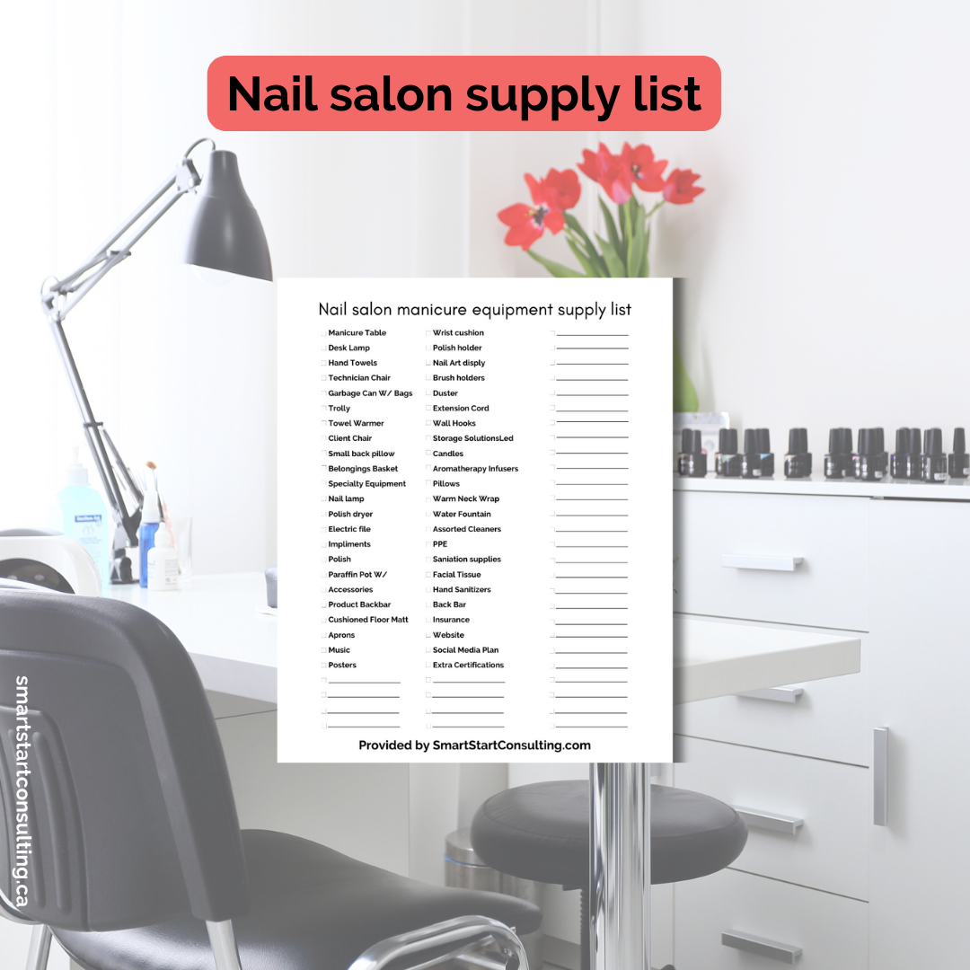 Nail Salon Printable Supply List