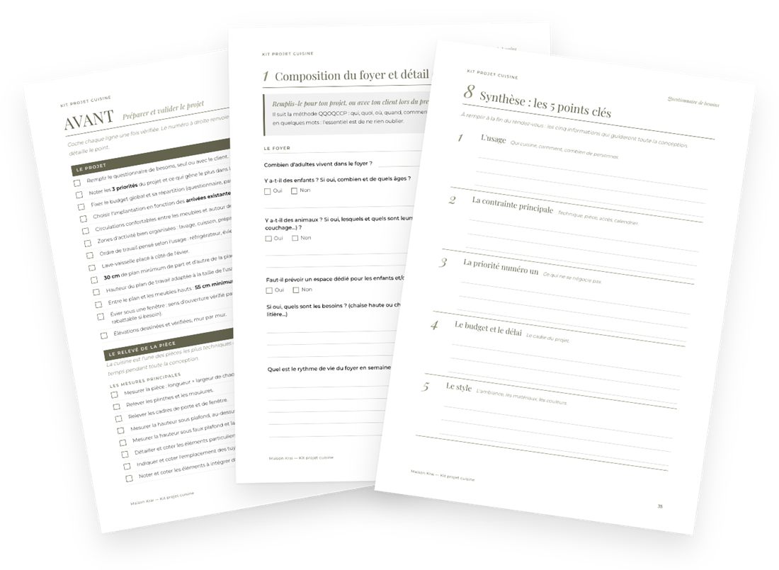 Pages intérieures : Le questionnaire de besoins