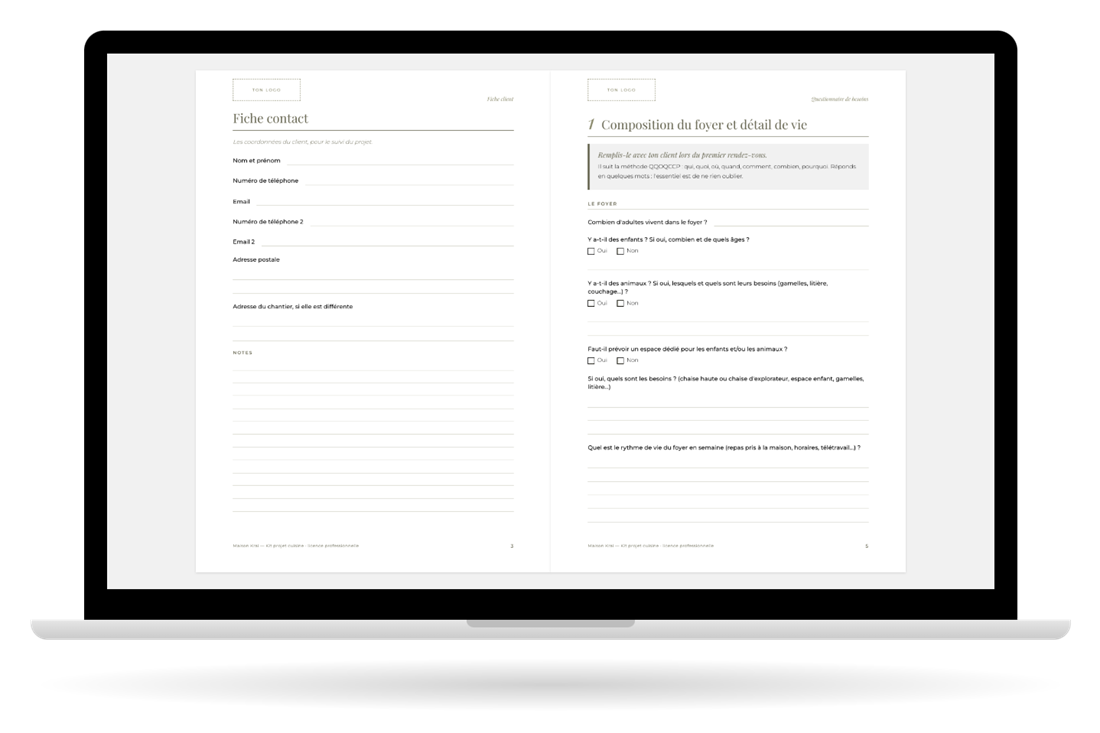 Pages intérieures : La fiche client et votre collaboration