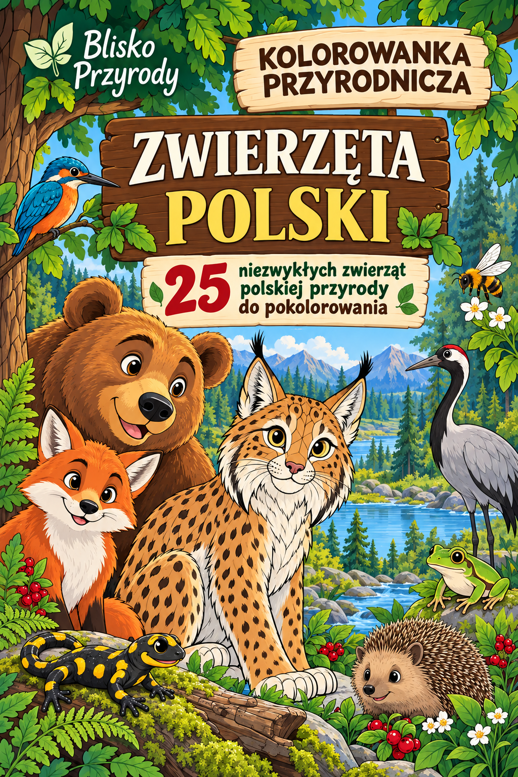 Okładka kolorowanki Zwierzęta Polski