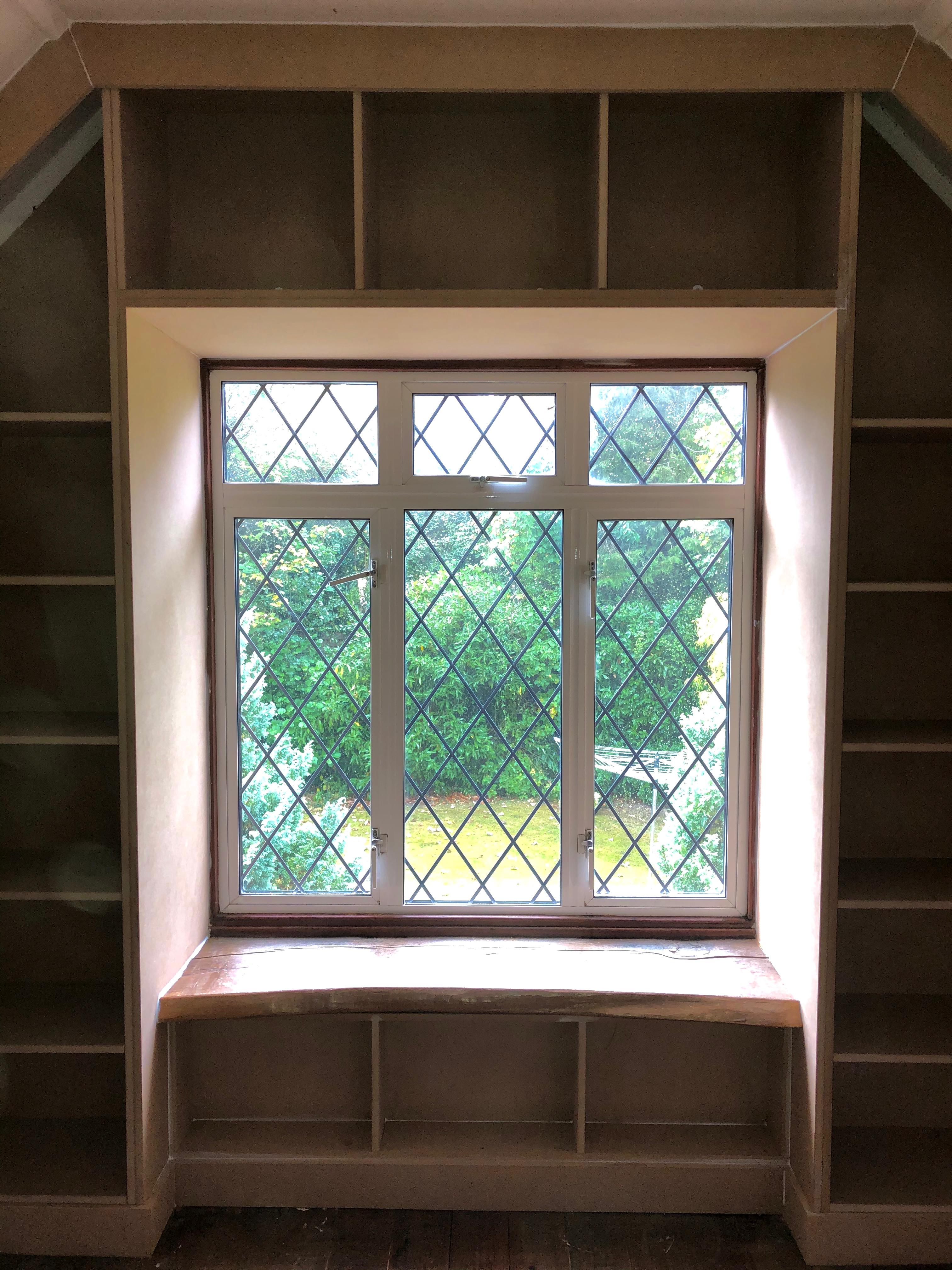 Dark grey serica super matt finger pull door wardrobe and desk