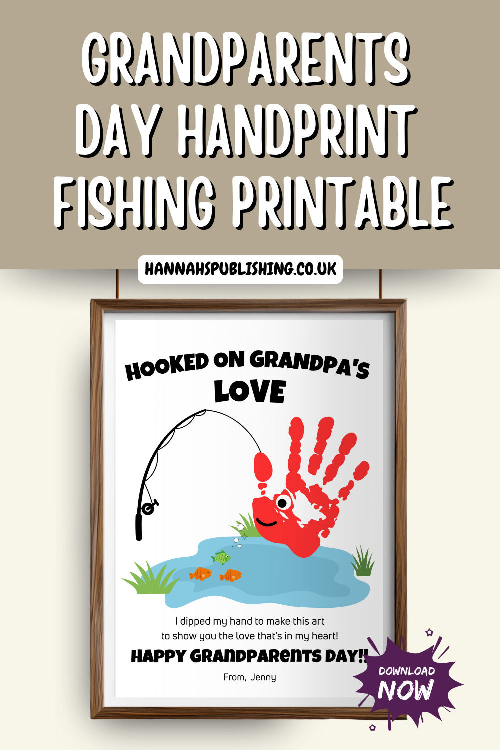 grandparents day activities and crafts handprint art fishing themed printable