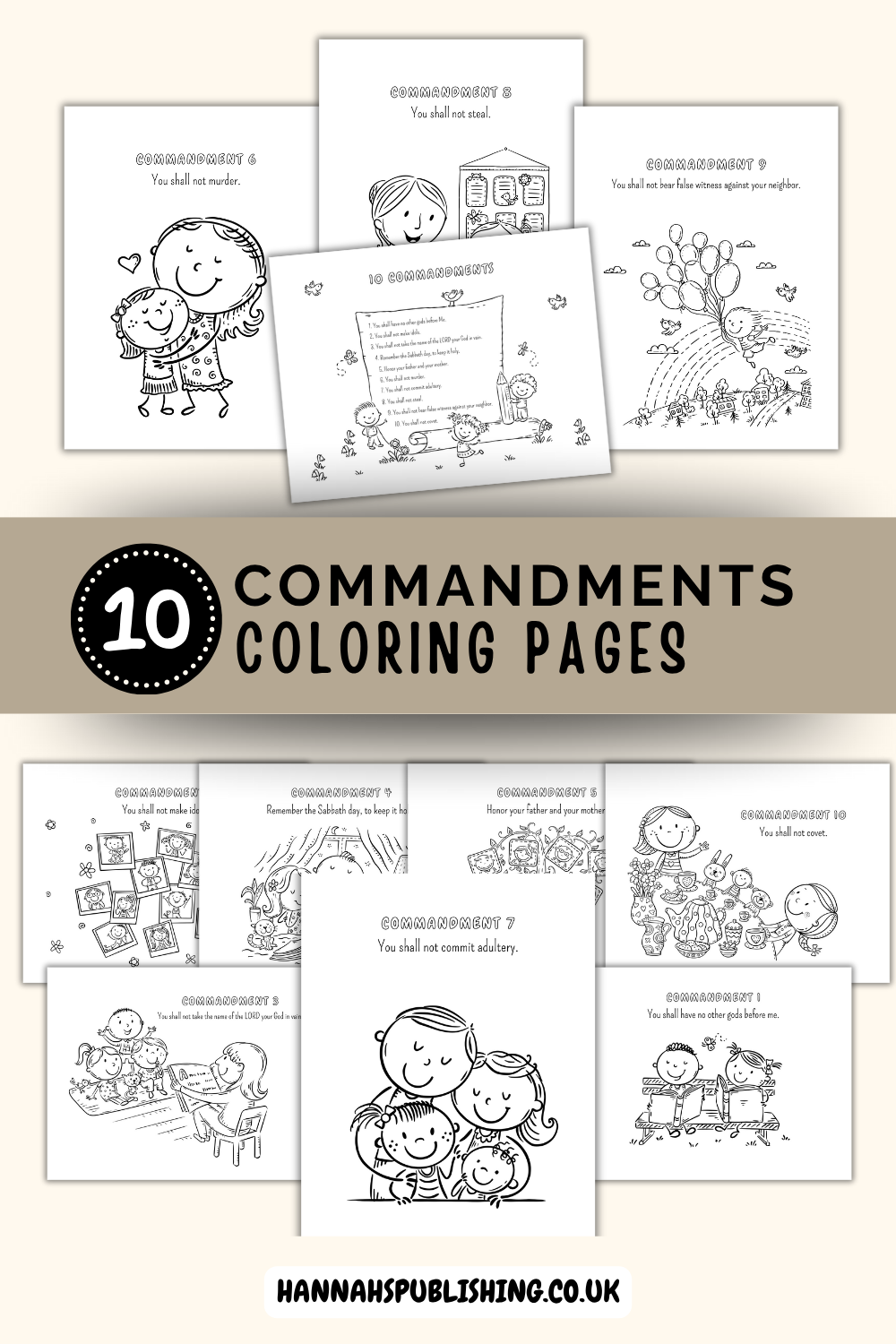 Ten Commandments Printable For Kids Bible Study Coloring Pages Christian Sheets