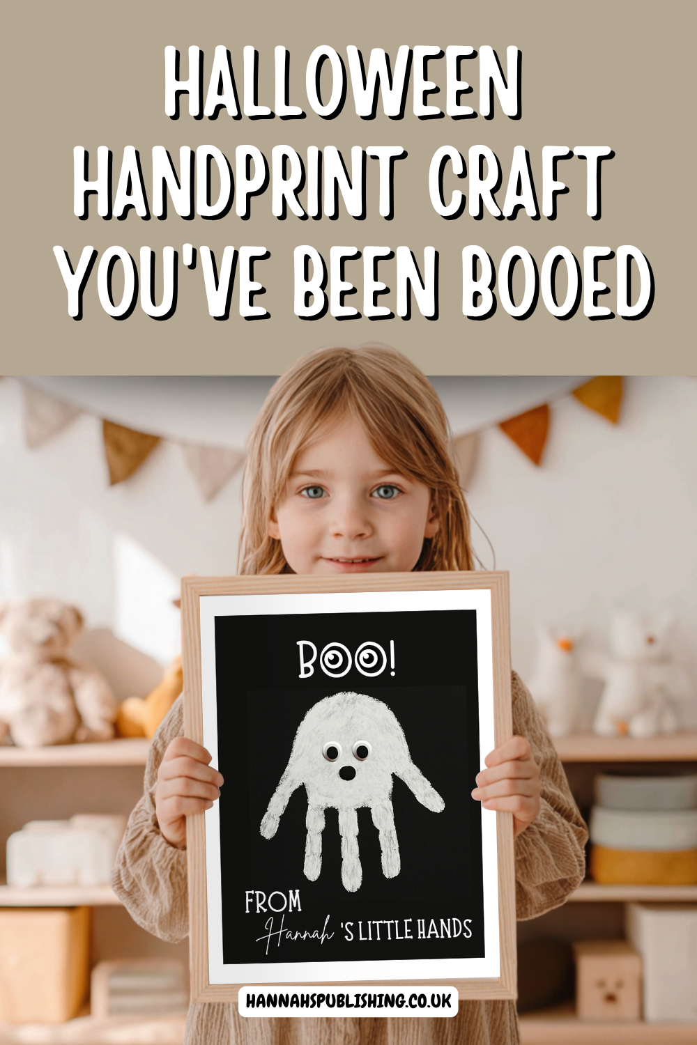 Halloween Handprint Craft For Kids Printable PDF Ghost Craft Template