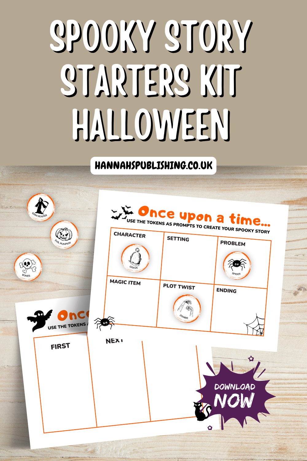 Spooky Story Starters Kit Halloween Story Starters with Writing Prompts & Story Tokens Printable Story Cards Tell Me a Story Creative Play