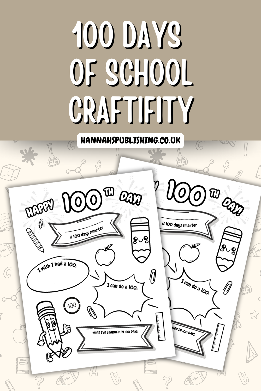 100 Days of School coloring Sheet, preschool 100th day of school craft