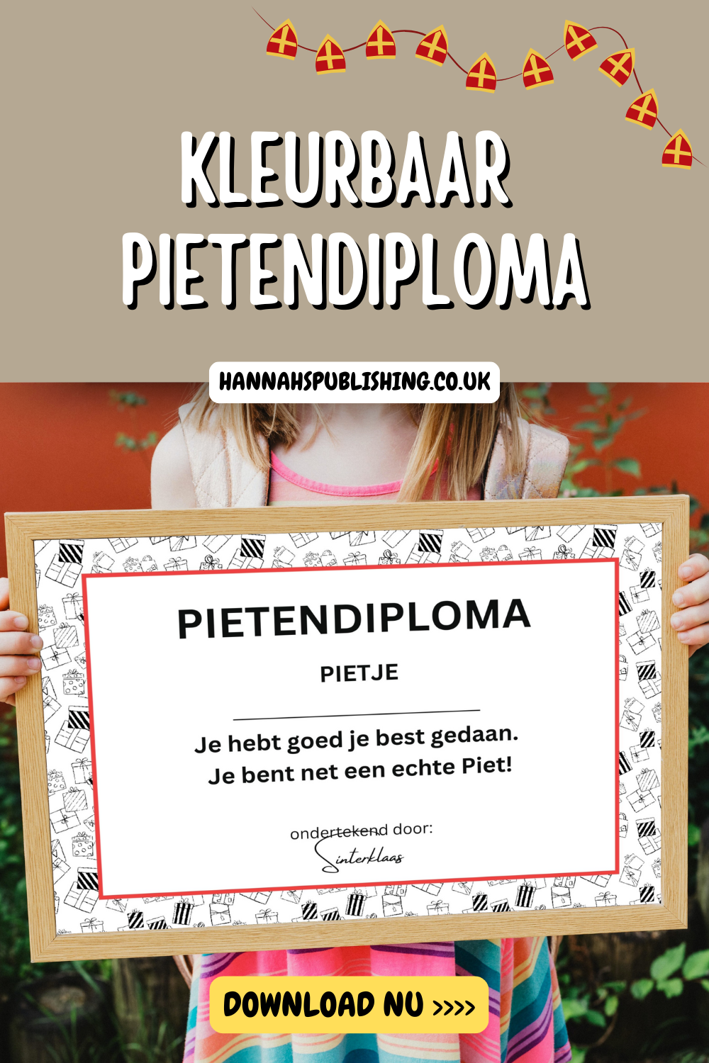 Kleurbaar Pietendiploma Voor Sinterklaas | Leuk Pietendiploma PDF om thuis af te printen | Sinterklaas Printable Kleurplaat Kids Activities