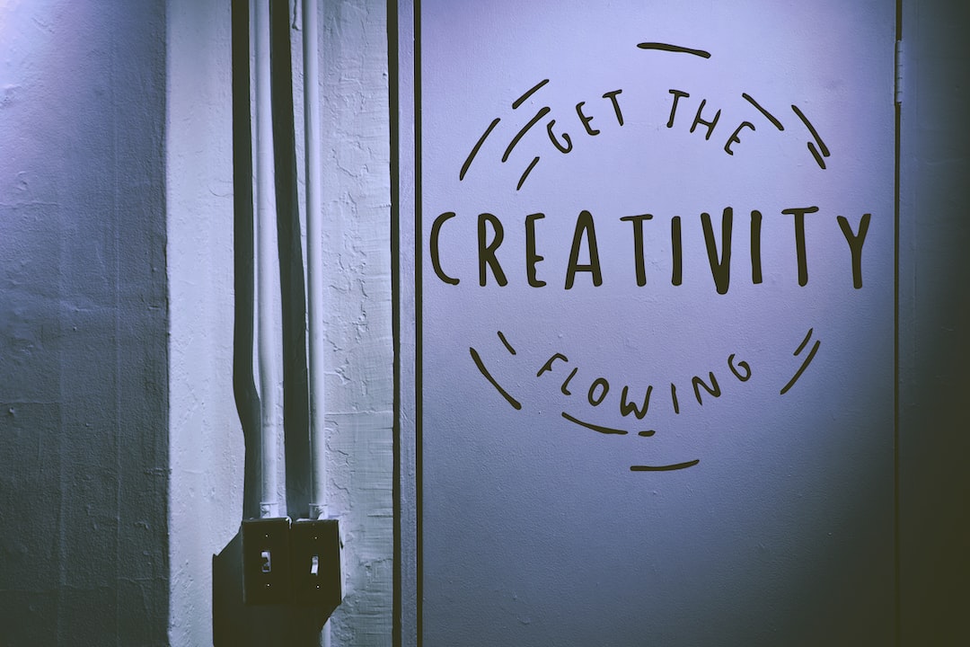 Get the creativity flowing (text painted on a door)
