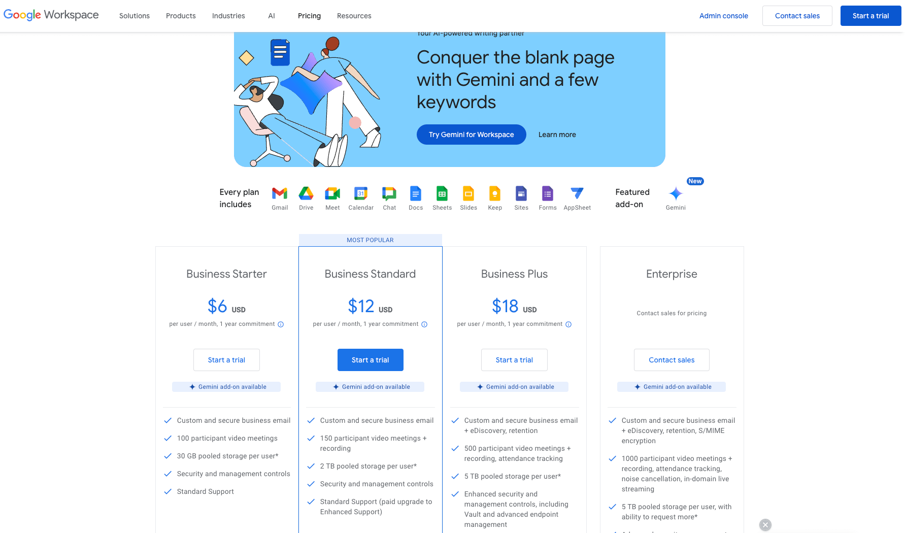 Sign up for google workspace