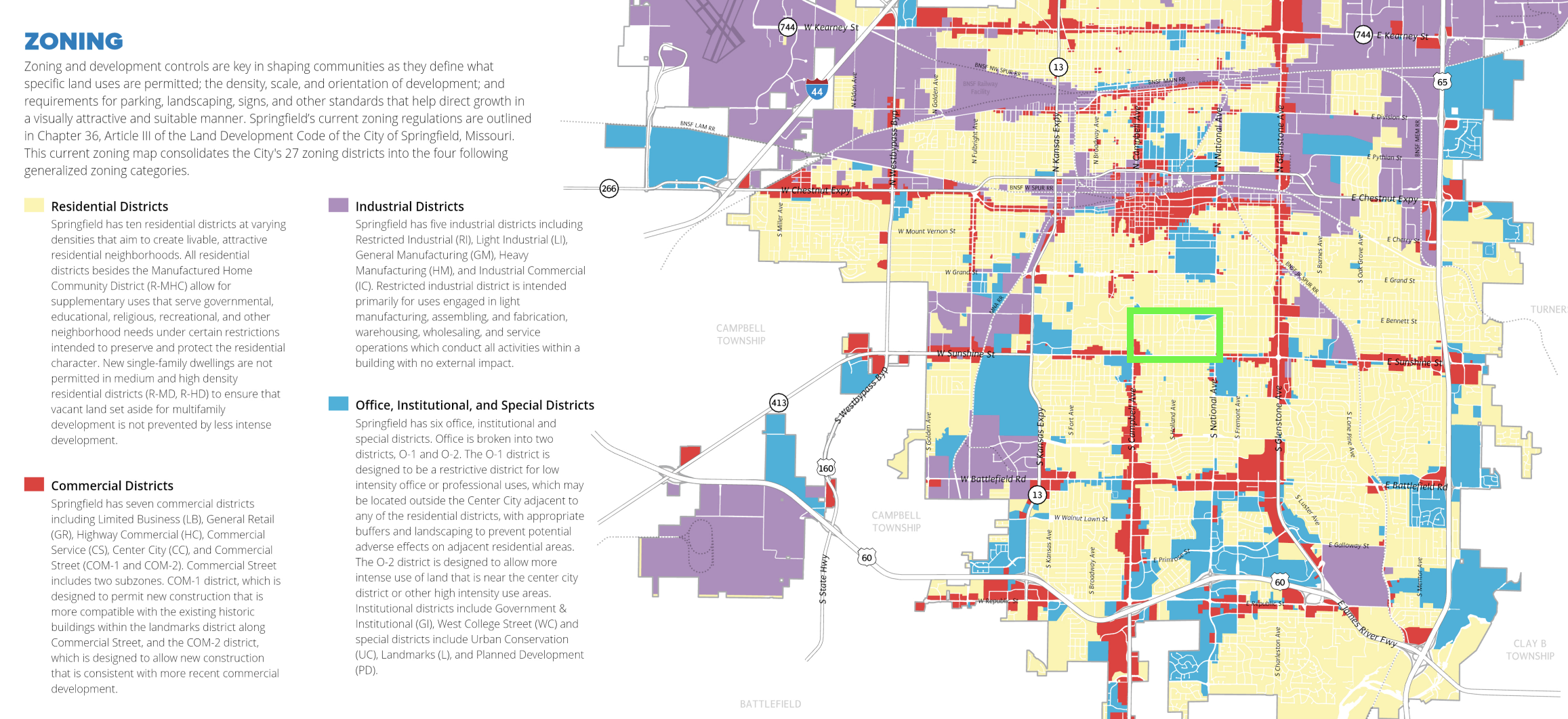 Zoning Map from ForwardSGF Comprehensive Plan