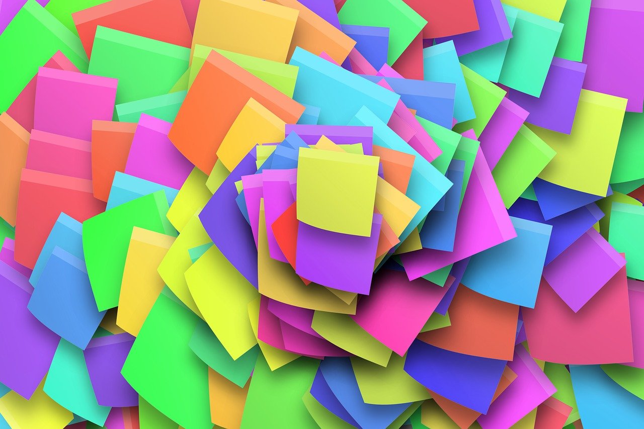 Make your own 'positive post-it's pile'