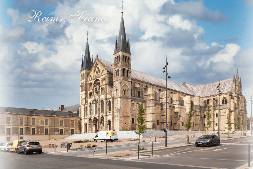 Reims Cathedral and Champagne cellars