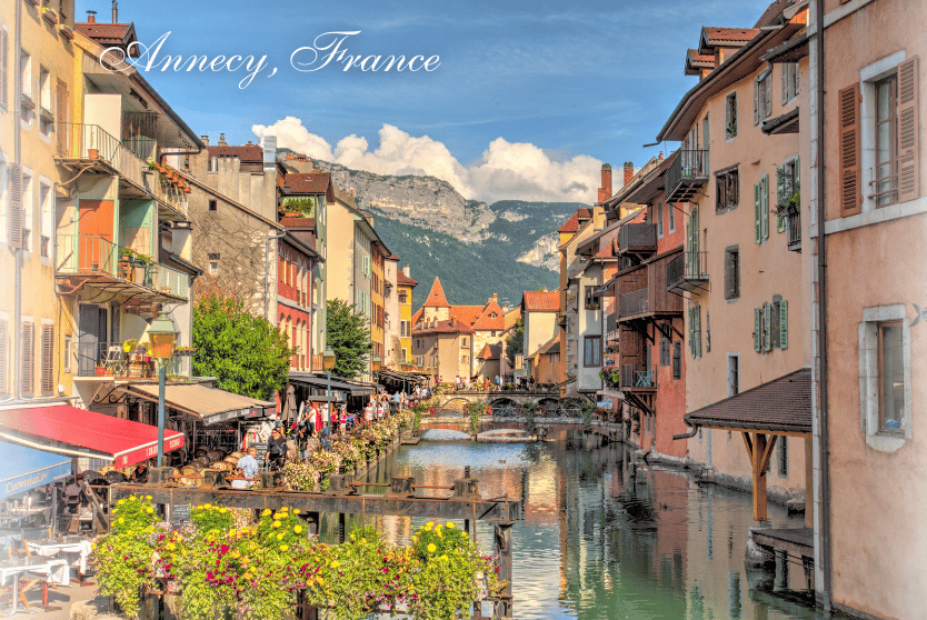 Annecy canals and pastel houses — “Annecy old town on Alpine Serenity Tour”
