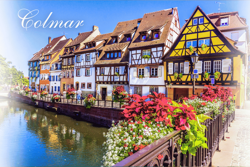 Colmar colorful old town — “Colmar Little Venice with pastel houses and boats”
