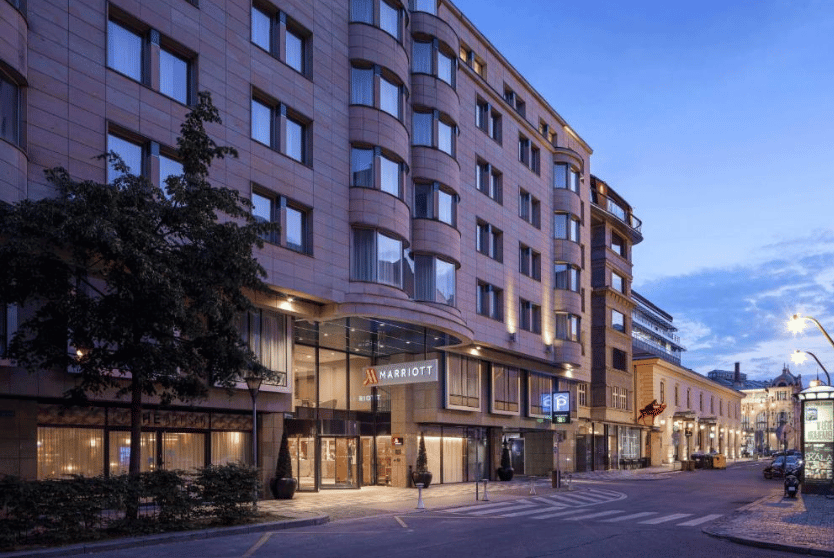 Entrance of Prague Marriott Hotel