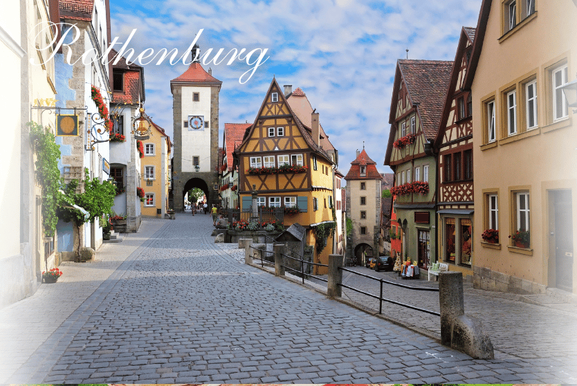 Rothenburg ob der Tauber old town and Plönlein view