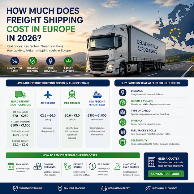 How Much Does Freight Shipping Cost in Europe in 2026?