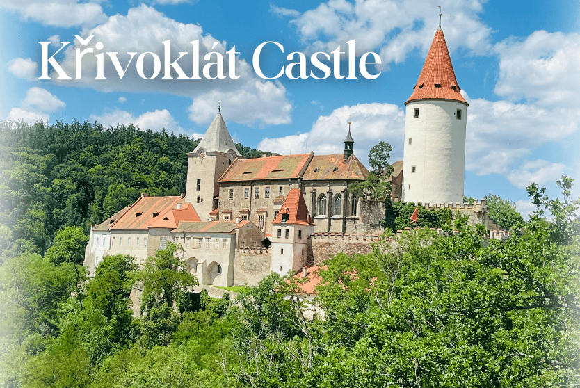 Křivoklát Castle surrounded by Bohemian forest — medieval architecture