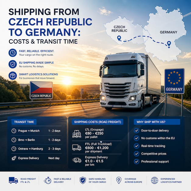 Shipping from Czech Republic to Germany: Costs and Transit Time (2026 Guide)