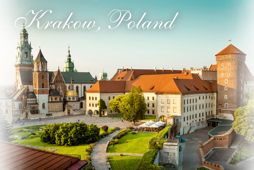 Krakow Main Square with St. Mary’s Basilica at sunrise