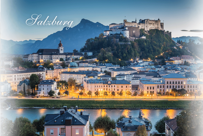 Salzburg Mirabell Gardens and fortress — CarGip Europe travel