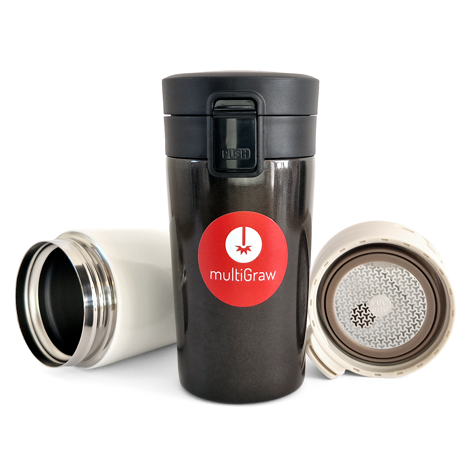 Kubek termiczny z nadrukiem logo klubu w kolorze