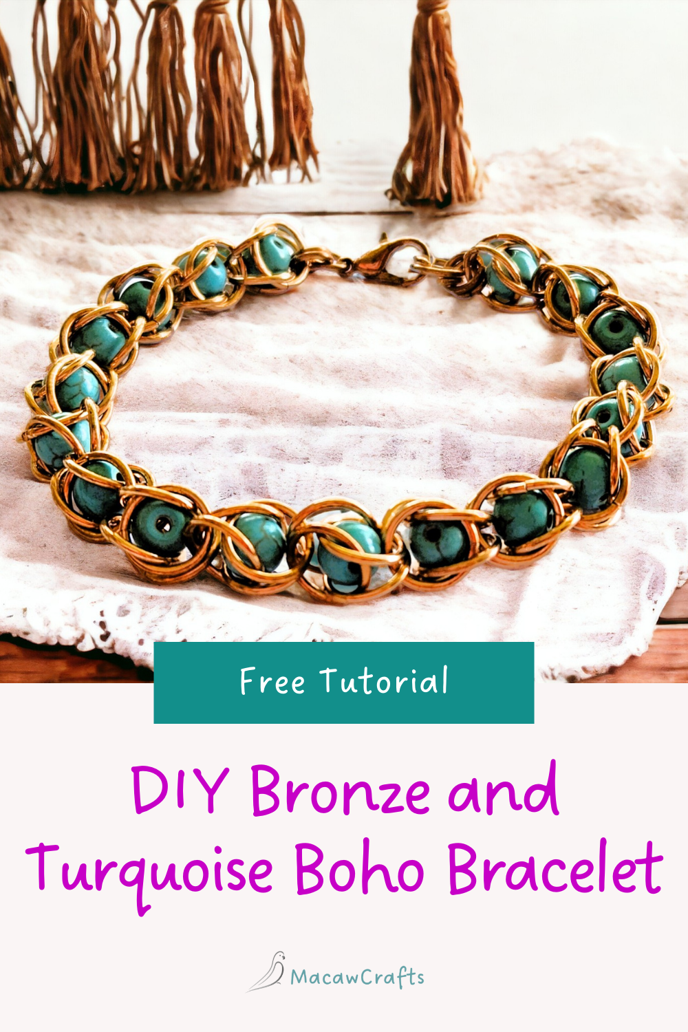 How to Make a Captured Beads Bracelet with Semi-Precious Beads.