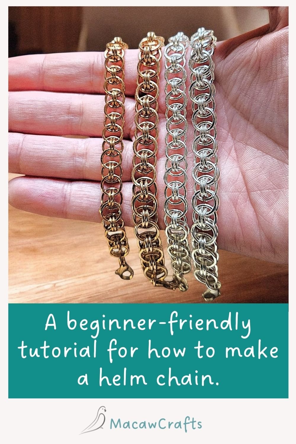 How to Make a Chain Using The Chainmail Helm Pattern.