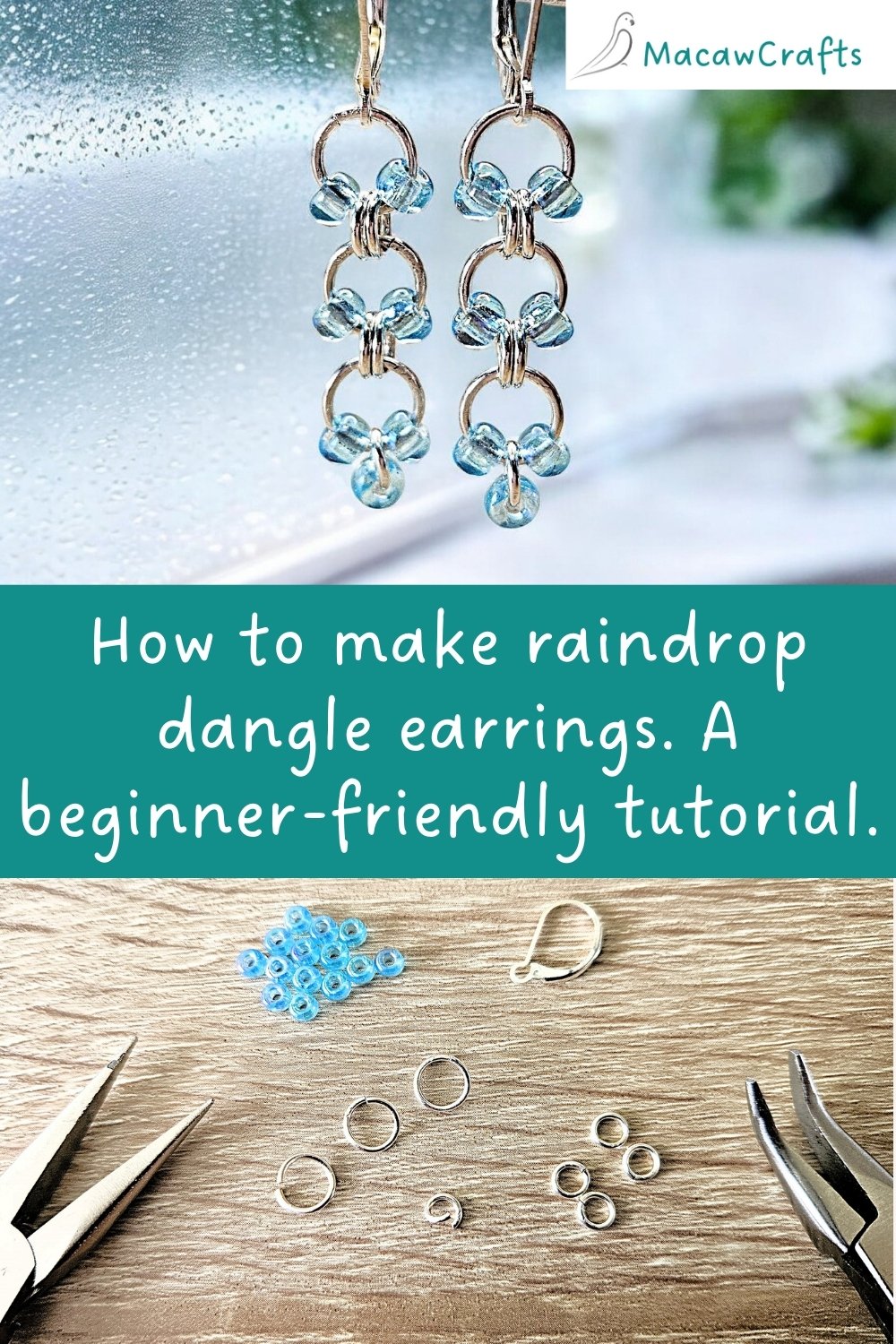 How to Make Raindrop Earrings with Seed Beads and Jump Rings