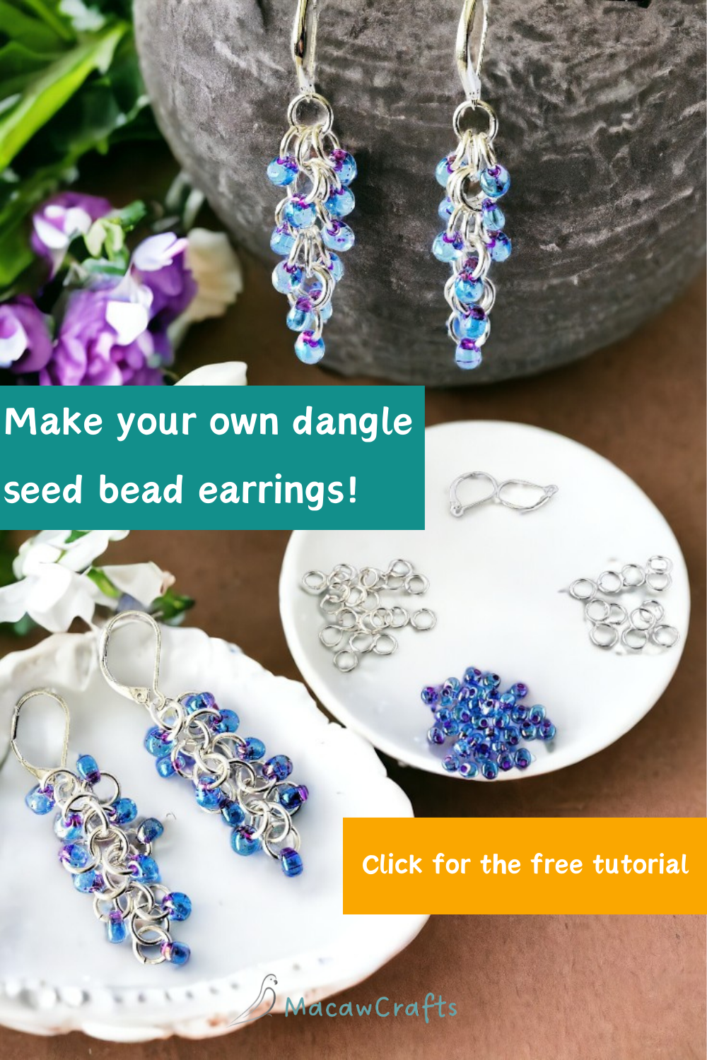 How to Make Beaded Ruffles Earrings with Seed Beads and Jump Rings