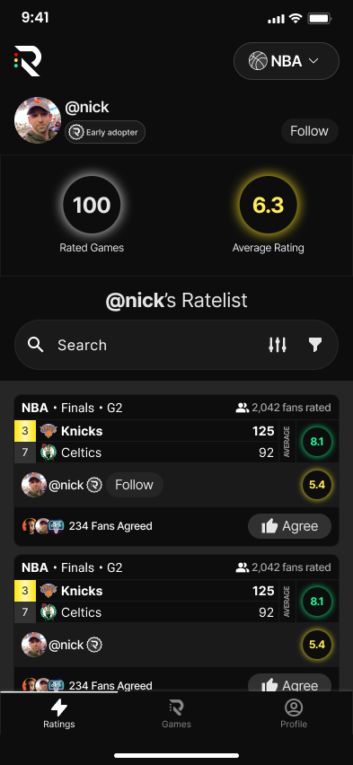 New Profile Screen
